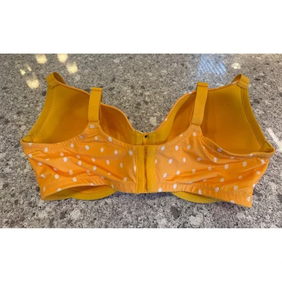 Cacique Flirty Yellow with White Polka Dots Lightly Lined T-Shirt Bra Size 40DDD - Picture 5 of 10